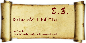 Dolezsál Béla névjegykártya