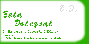 bela dolezsal business card